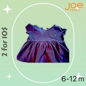 🌈 2/10$ 👍*GUC* JOE FRESH | 6m | Baby dress with heart - Dark blue 💕💕